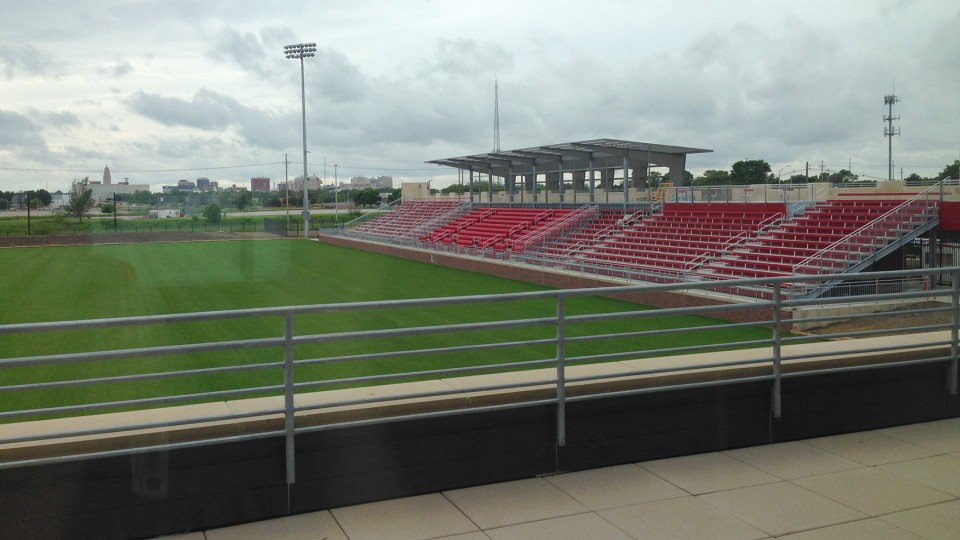 Work continues on UNL's new soccer field, located on the north edge of Nebraska Innovation Campus. The new facility will be named in honor of Barbara Hibner, a Nebraska athletics administrator who helped launch the Husker women's soccer program.