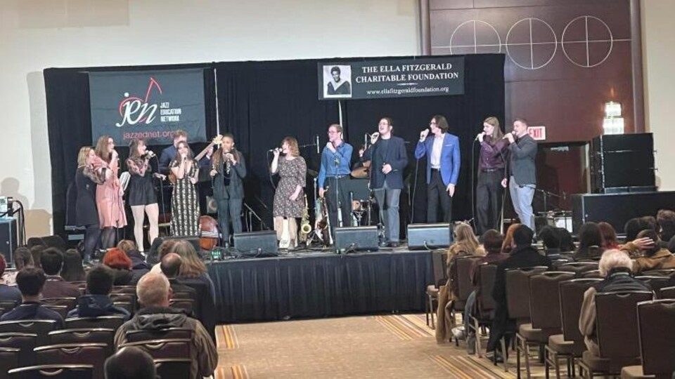 The Glenn Korff School of Music's Jazz Singers performed at the Jazz Education Network Conference in Dallas in early February. The ensemble will perform on campus on March 9 and April 27,