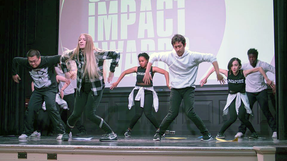 Members of Nebraska's Hip Hop Dance Club perform at the start of the 2017 Student Impact awards. Student Involvement presented 11 of the honors during the 2018 ceremony on March 29.