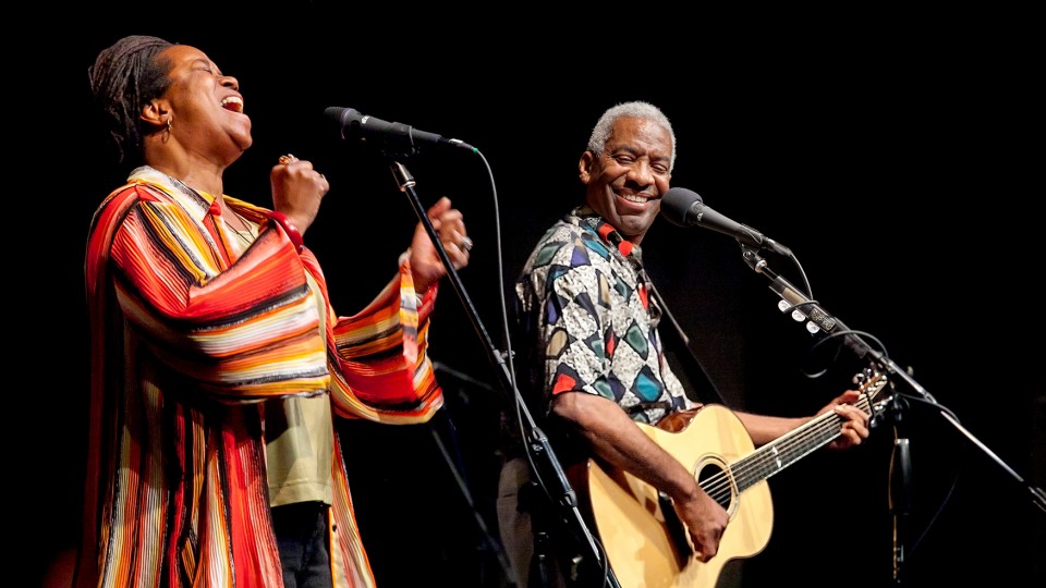 Kim and Reggie Harris will perform at the Sheldon Museum of Art on March 31.