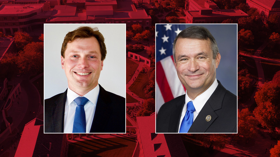 Lars Gert Lose (left), Danish ambassador to the United States, and Rep. Don Bacon will discuss international issues in a free talk on April 3.