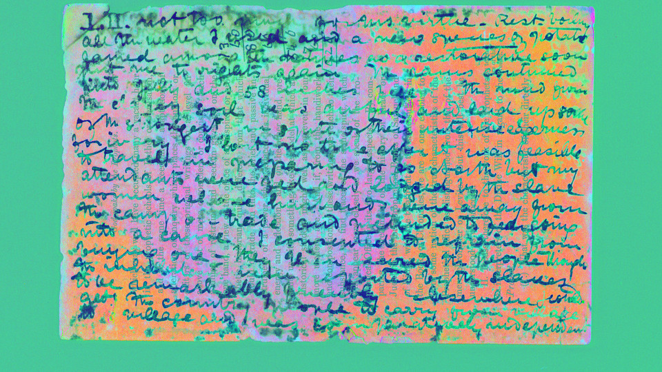 A Livingstone Online spectral image of David Livingstone's 1870 Field Diary, second gathering.