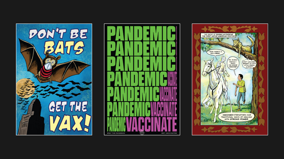 Three posters from the Vaccinate Exhibit