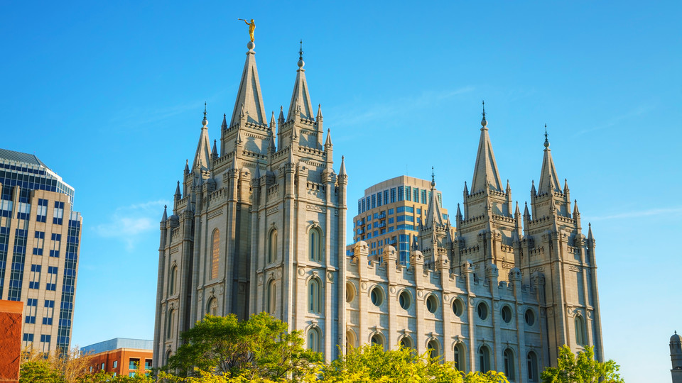 Mormon Temple in Salt Lake City, Utah, is pictured.