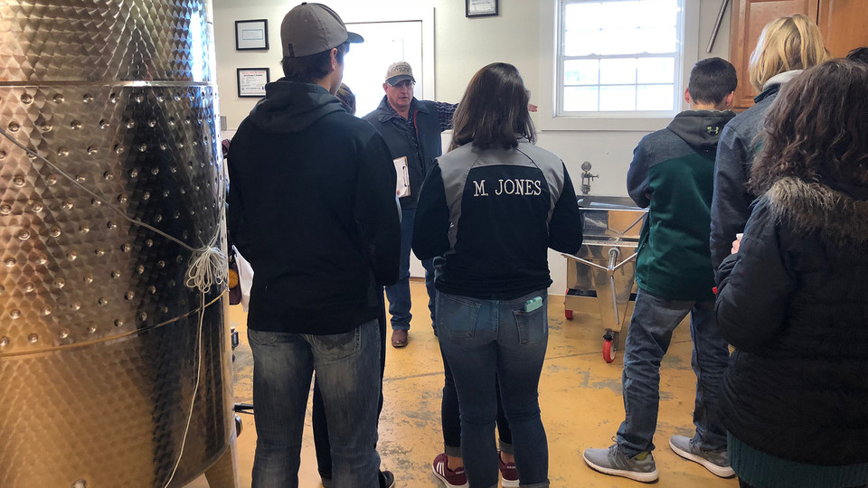 Nebraska teens tour a Sandhills winery as part of the new Youth Entrepreneurship Clinics. The project allows high school students to serve as experts and mentors to rural Nebraska business owners.