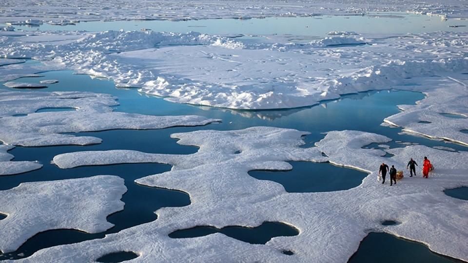 NOAA scientists explore the Arctic during a 2005 mission.