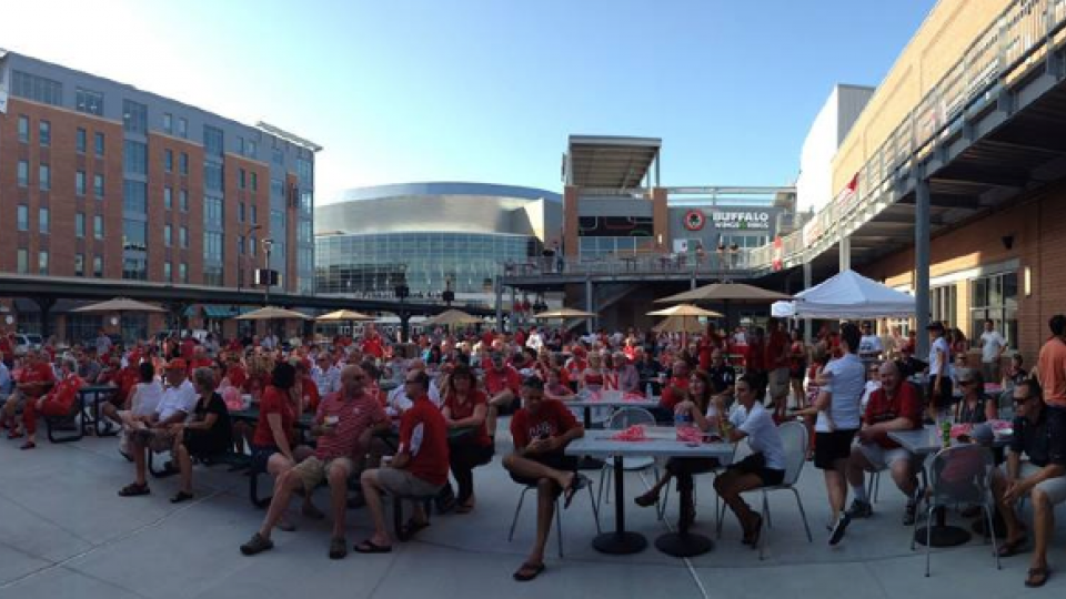 Football Friday at the Railyard in Lincoln's Historic Haymarket district.