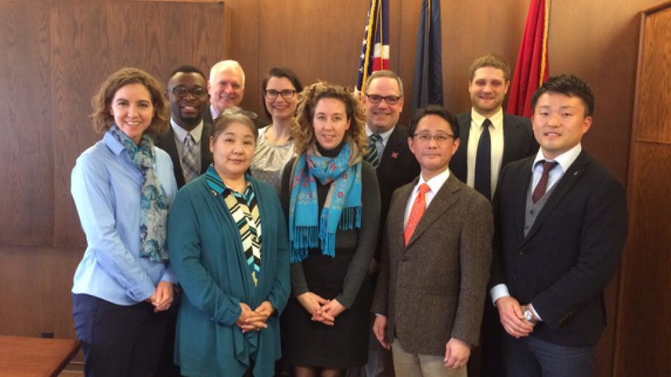 UNL and Senshu University representatives pose for a photo following a luncheon that celebrated the 30-year partnership between the two universities.