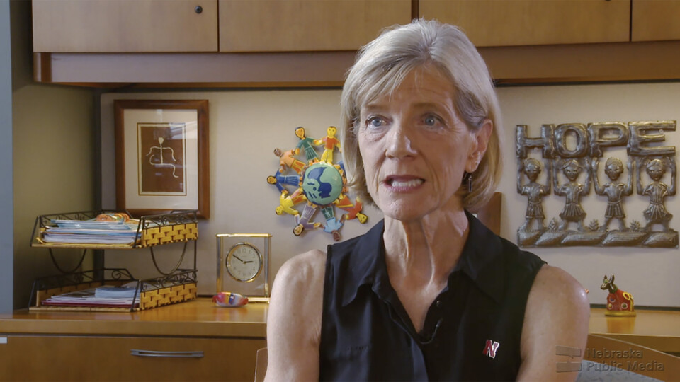Sue Sheridan appears in the TV program, "Nebraska Focused."