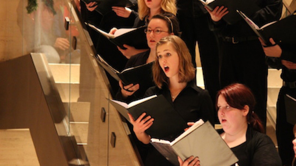 The March 8 "Seasons of Song" recital at the Sheldon will include the UNL Chamber Singers.