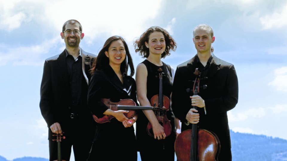 The Chiara String Quartet includes (from left) Jonah Sirota, Hyeyung Julie Yoon, Rebecca Fischer and Gregory Beaver.