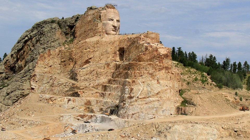 The life of Oglala Lakota leader Crazy Horse, whose face is shown above in the Crazy Horse memorial in South Dakota, will be examined during a Sept. 22 book discussion at the University Bookstore. The event, which is free and open to the public, begins at 6:30 p.m.