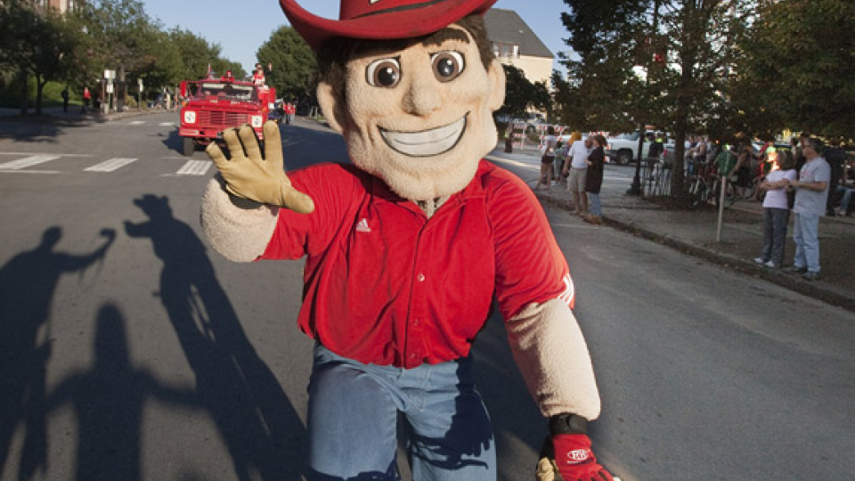 Herbie Husker takes part in the 2012 Homecoming parade.
