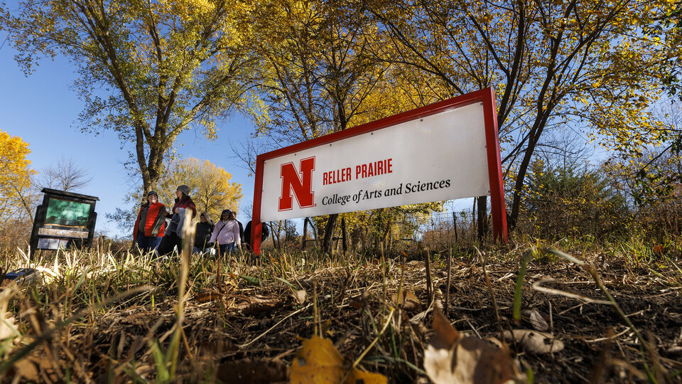 New signage welcomes visitors to Reller Prairie.