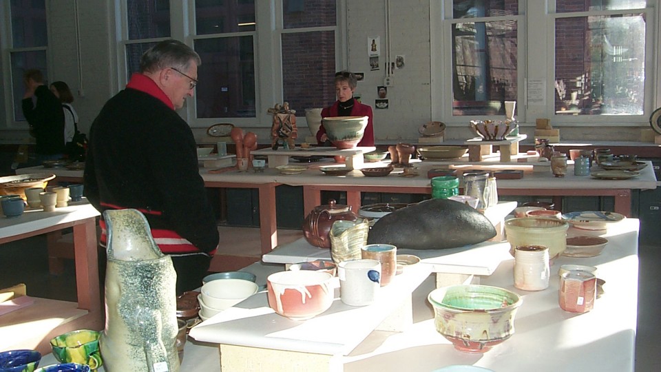 Patrons examine ceramics offered at a previous UNL Clay Club Winter Sale and Raffle in Richards Hall. The annual fundraisers for the UNL Clay Club and Fine Art Photo Club are Dec. 13-14.