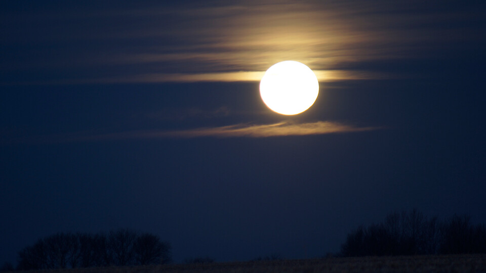 A winter solstice moon is seen.