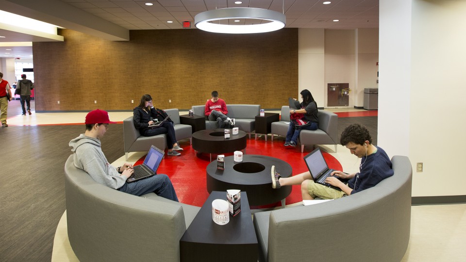Students study in the Nebraska Union's redesigned first floor. More than 3,800 UNL students are included in the Deans' List and Honor Roll for the 2013-2014 spring semester.
