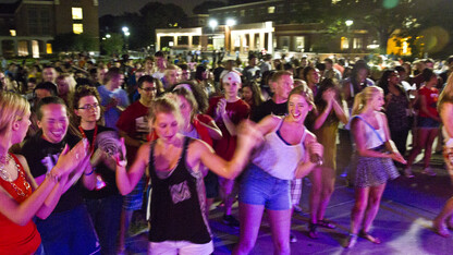 Students dance during a Big Red Welcome concert held on the greenspace north of the Nebraska Union on Aug. 23, 2013. The space will be used for a free April 9 concert featuring Big Sean and XV.