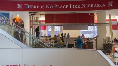 The union's new Welcome Desk will serve as an all-purpose information desk about campus. Behind it will be a newly redesigned coffee bar. 