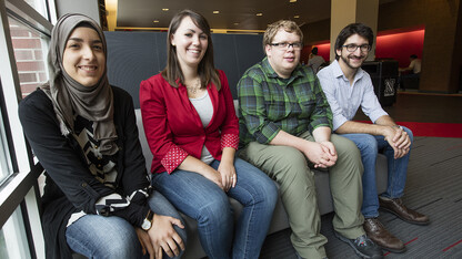 Receipents of the 2015 National Science Foundation Graduate Research Fellowship Program from UNL are (from left) Tasneem Bouzid, Abigail Riemer, William Jamieson and Tyler Corey. 