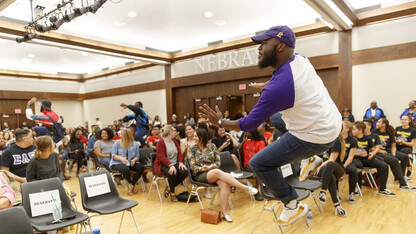 Huskers compete in the university's Stroll Off competition in the Nebraska Union on Sept. 8.