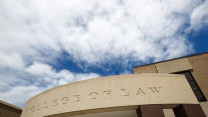 Exterior shot of McCollum Hall,  College of Law Building, 