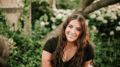 Business administration major Macy Keller smiles for a photo