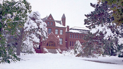 Tree damage around Architecture Hall following the October 1997 snowstorm.
