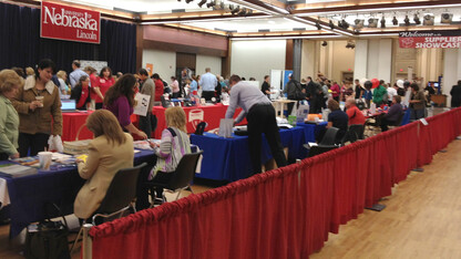 Faculty and staff participate in the 2013 Supplier Showcase in the Nebraska Union.