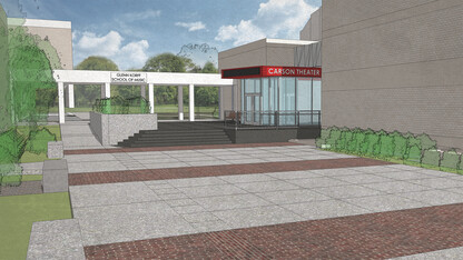 UNL is upgrading the 11th Street entrance to City Campus. The redesign — shown here in an architect's rendering — will make the area more pedestrian friendly and enhance what is an entrance to UNL's arts corridor.