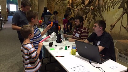 Young visitors learn more about 3D printing at a hands-on station during the 2015 Astronomy Day at Morrill Hall. The 2016 Astronomy Day will be celebrated from 1:30 to 4:30 p.m. April 17 at Morrill Hall.