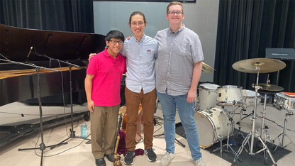 The Prism Trio consists of (from left) Sean Lebita (piano), Jonah Bennett (double bass) and Andrew Wray (drums).