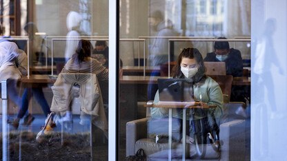 Husker students study in the Adele Hall Learning Commons on Jan. 18.