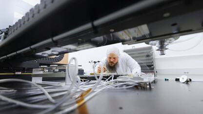 Nebraska’s Caleb Fangmeier, a farm kid from Hebron, stayed up until 2 a.m. as an undergraduate to hear the announcement about the discovery of the Higgs boson. He now holds a doctorate in physics and works as a detector lab manager in Jorgensen Hall. His group is building nearly 2,500 particle detectors that will be used when the Large Hadron Collider restarts sometime between 2024 and 2026.