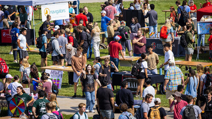 Hundreds of students participate in the Fall Nvolvement Fair on the green space north of the Nebraska Union. The Spring Nvolvement Fair is Feb. 1 in the Nebraska Union.