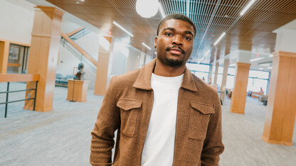 Photo Credit: Matthew Strasburger // Lionel poses for a photo in the College of Law