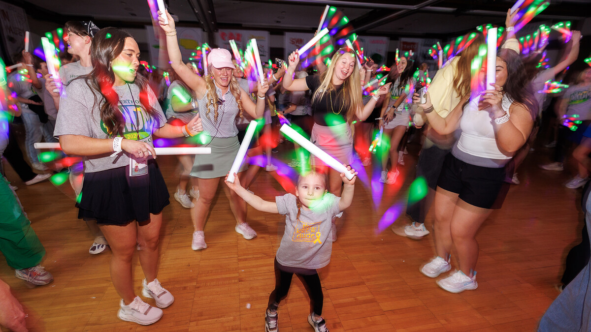 Students dance in the Nebraska Union during the Dance Marathon fundraiser on Feb. 28.