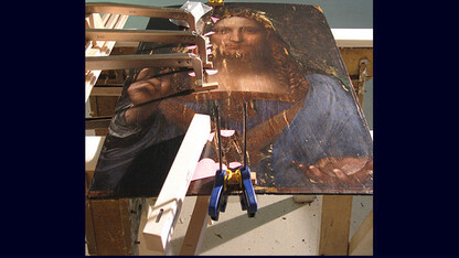 The Salvator Mundi restoration process.