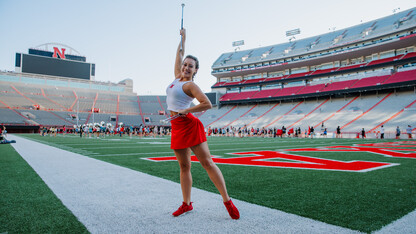 Steffany Lien of Lincoln is a six-time gold medalist at the baton twirling World Championships and one of two twirlers for the Cornhusker Marching Band.  