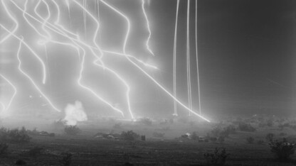 This An-My Lê photograph of military training in the California desert is currently on view in Sheldon Museum of Art.