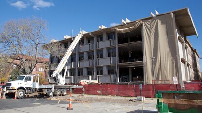 The renovation of UNL's Behlen Laboratory will include a new exterior to go with redesigned lab spaces inside. The project, which began in fall 2014, is scheduled for completion in fall 2016.