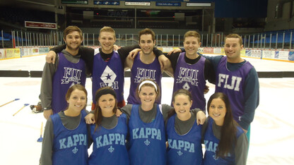 Kappa Kappa Gamma & Fiji won this year's Broomball Co-Rec (A) division.