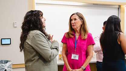 Brianna Ridenour, '18, and Mary Reckmeyer of the Clifton Foundation helped make the Builder Summit possible.