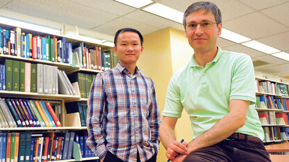 Research by UNL's (from left) Ziguang Chen and Florin Bobaru has led to the creation of a new model that better predicts the effects of corrosion. The study was published in the Feb. 27 online edition of the Journal of the Mechanics and Physics of Solids.