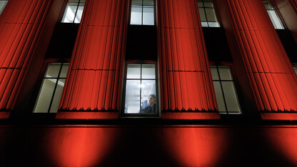 Love Library illuminated for Glow Big Red