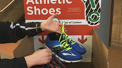 Shoes can be donated thru April 28 at the Rec & Wellness Center, Outdoor Adventures Center, and Campus Rec Center.