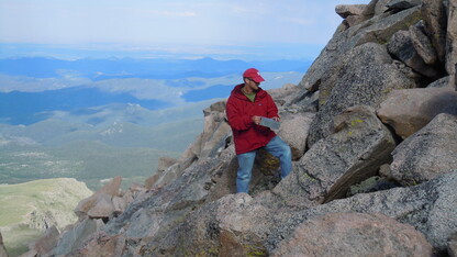 Jay Storz on Mt. Evans in Colorado, June 2010. 