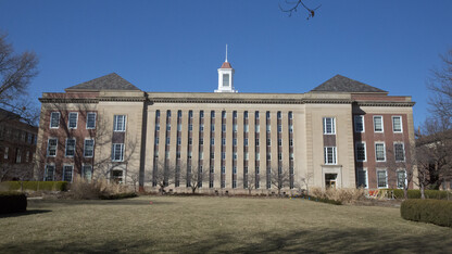 A project is adding LED lights to Love Library's south face and cupola. The new lights will be switched on in March.