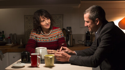 Juliette Binoche as “Selena” and Guillaume Canet as “Alain Danielson” in Olivier Assayas’s Non-Fiction. 