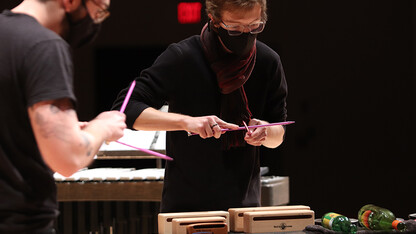 The Percussion Ensemble will perform Dec. 9 at Kimball Recital Hall. The photo above is from a 2020 Percussion Ensemble performance.